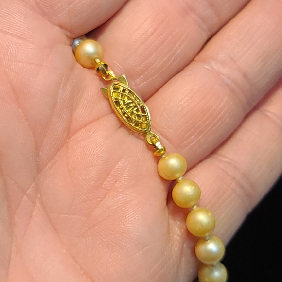 Strand of Pearls 30" marked GSilver - Picture 5 of 7